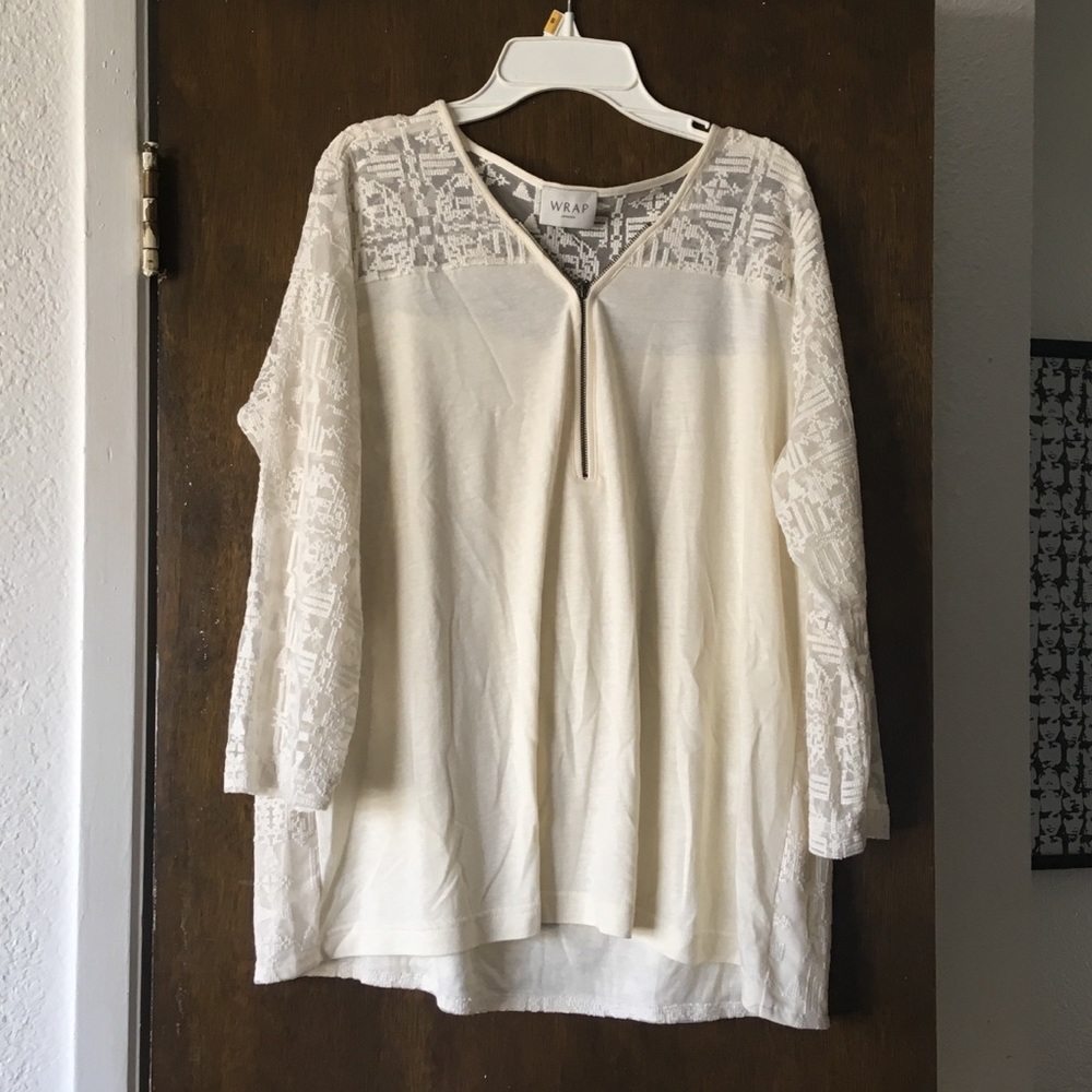 Wrap London Embroidered Cream Top
